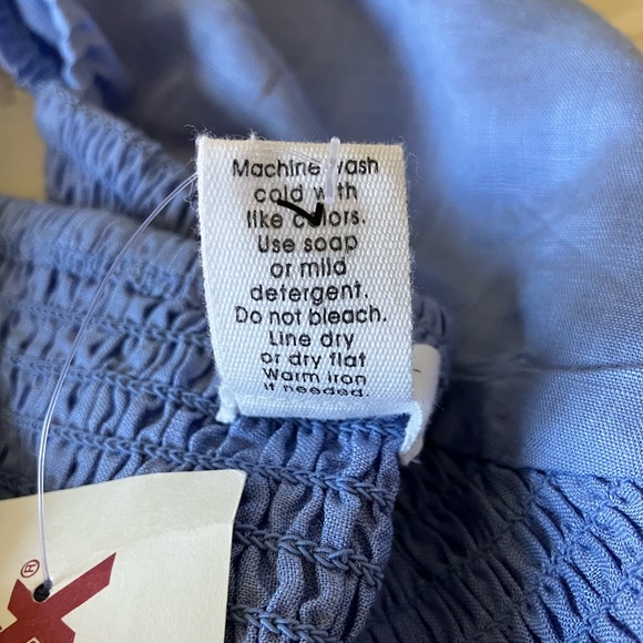 JAPNA Light Blue Tank Smocked Rayon Wide Leg Pants Jumpsuit Size XL NWT - Picture 13 of 13